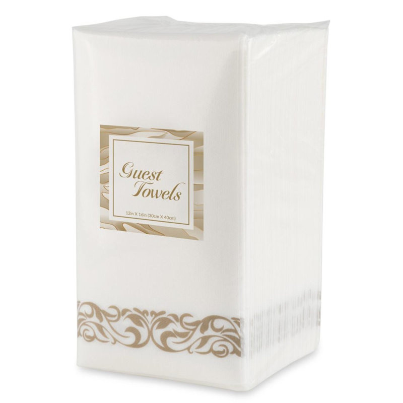 Ecoquality Disposable Bathroom Hand Towels Dinner Paper Napkins With Gold Design 100 Guests ...